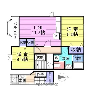 カクタス・ガーデン Ⅰ【2階】の間取り