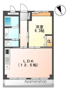 レジデンス西町【605号室】の間取り
