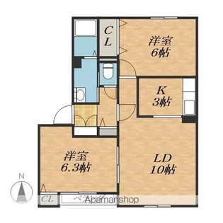 ロイウッドウエスト【1階】の間取り