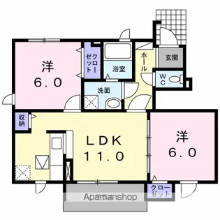 ブルージュ B【103号室】の間取り