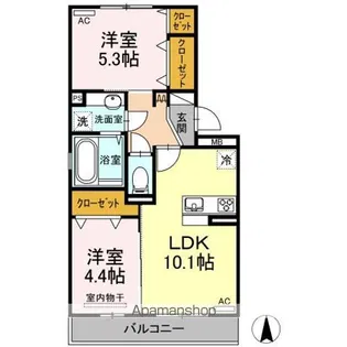 ボヌール八景水谷【3階】の間取り