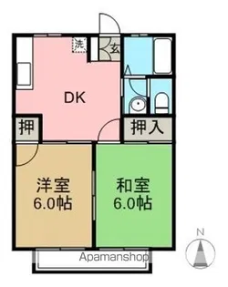 サンシティーシャトーB棟【205号室】の間取り