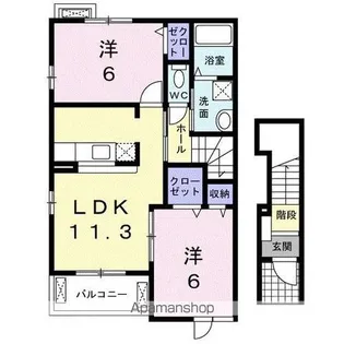 香川県高松市元山町【アパート】の間取り