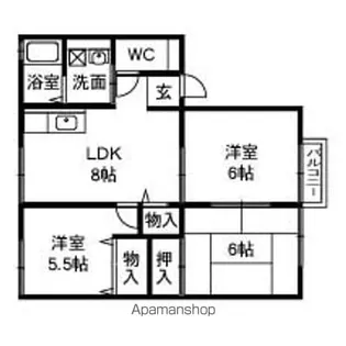 コーポウムザ【202号室】の間取り
