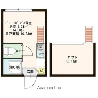 CHANVLUNAFLEUR【2階】の間取り