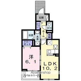 カルム ヴィラージュ【1階】の間取り