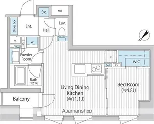 バウスフラッツ日本橋浜町【5階】の間取り