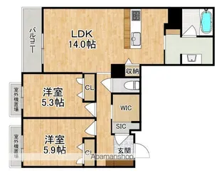 グランシャーメゾン新大宮【2階】の間取り