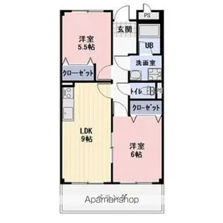 LIMPIAグランドパーク早川【102号室】の間取り