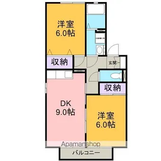 セジュール睦 C棟【205号室】の間取り