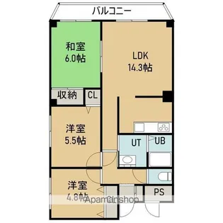 ファンデーションⅡ【303号室】の間取り