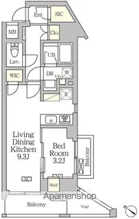 アジールコート松濤【8階】の間取り