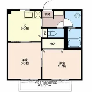 サンライズ日永【1階】の間取り