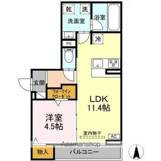 セレスティア中村【2階】の間取り