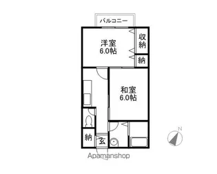 キャッスル24 A棟【104号室】の間取り