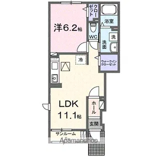 イリーデⅢ【1階】の間取り