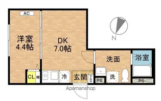 エトス初台【1階】の間取り