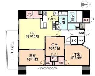 クレアホームズ富山上本町【14階】の間取り