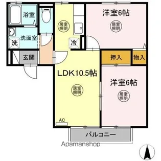 プリムローズ ABC【1階】の間取り