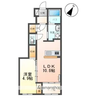 ルミーナ開成【101号室】の間取り