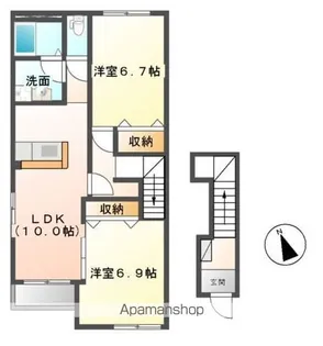 ウッドクイーン(WOOD QUEEN)【2階】の間取り