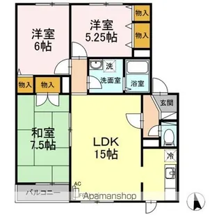 CREW中央 B【2階】の間取り