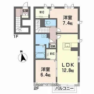 シャーメゾンAYA Ⅰ番館【2階】の間取り
