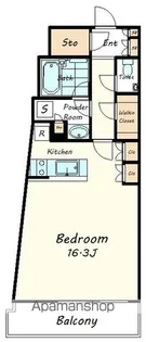 コンフォリア新宿イーストサイドタワー【16階】の間取り