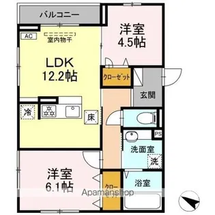 ヴェルジェA【1階】の間取り