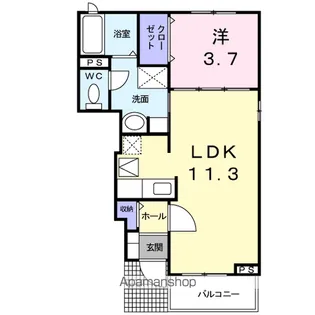 ジラ・ソーレ 天神【1階】の間取り