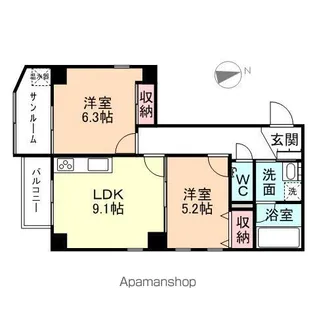 アクシルコート富山駅北【5階】の間取り