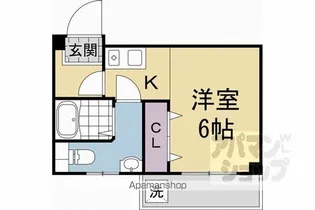 中之町ハイツ【105号室】の間取り