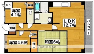 コンプリチェKATAYAMA【4階】の間取り
