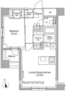 ザ・パークハビオ高円寺レジデンス【1階】の間取り