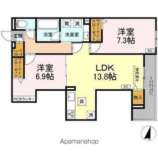 luvita上社【1階】の間取り