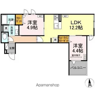 セレスティア荒川N【2階】の間取り