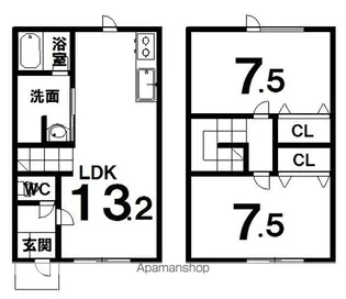 プラティーク1.3【103号室】の間取り