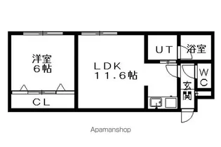 ルミナス八軒【203号室】の間取り