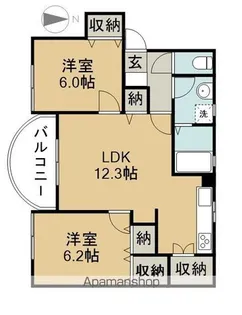 プリメーラ神守【301号室】の間取り