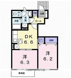 エクセラン・トゥール【1階】の間取り