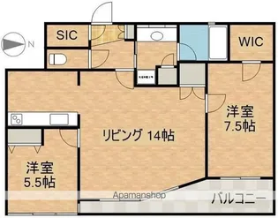 リベール桑田町セントラルシティ【6階】の間取り