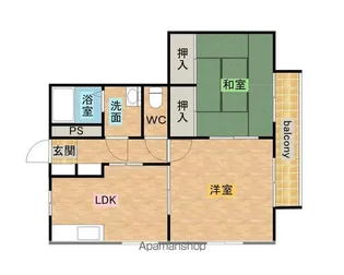 ハイム穴師の里A棟【101号室】の間取り