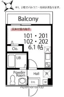 ハーミットクラブハウス柏葉【1階】の間取り