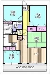 グリーンマンション神松寺ナチュレ壱番館【7階】の間取り