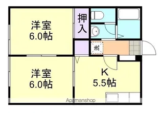 サンライフ中島Ⅱ B【1階】の間取り
