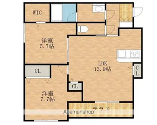 シャーメゾントレフル【2階】の間取り
