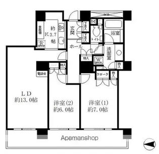 リバーポイントタワー【5階】の間取り