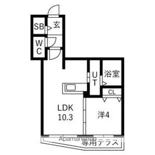 仮)宮の森2ー2MS【110号室】の間取り