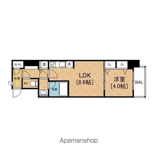 スプランディッド淀屋橋DUE(SPLENDIDE)【6階】の間取り
