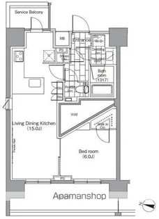パークハビオ恵比寿【13階】の間取り